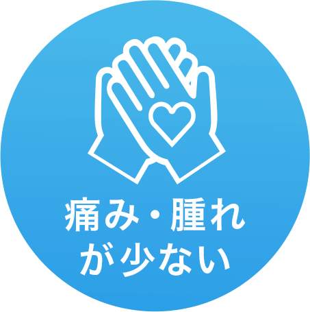 痛み・腫れが少ない